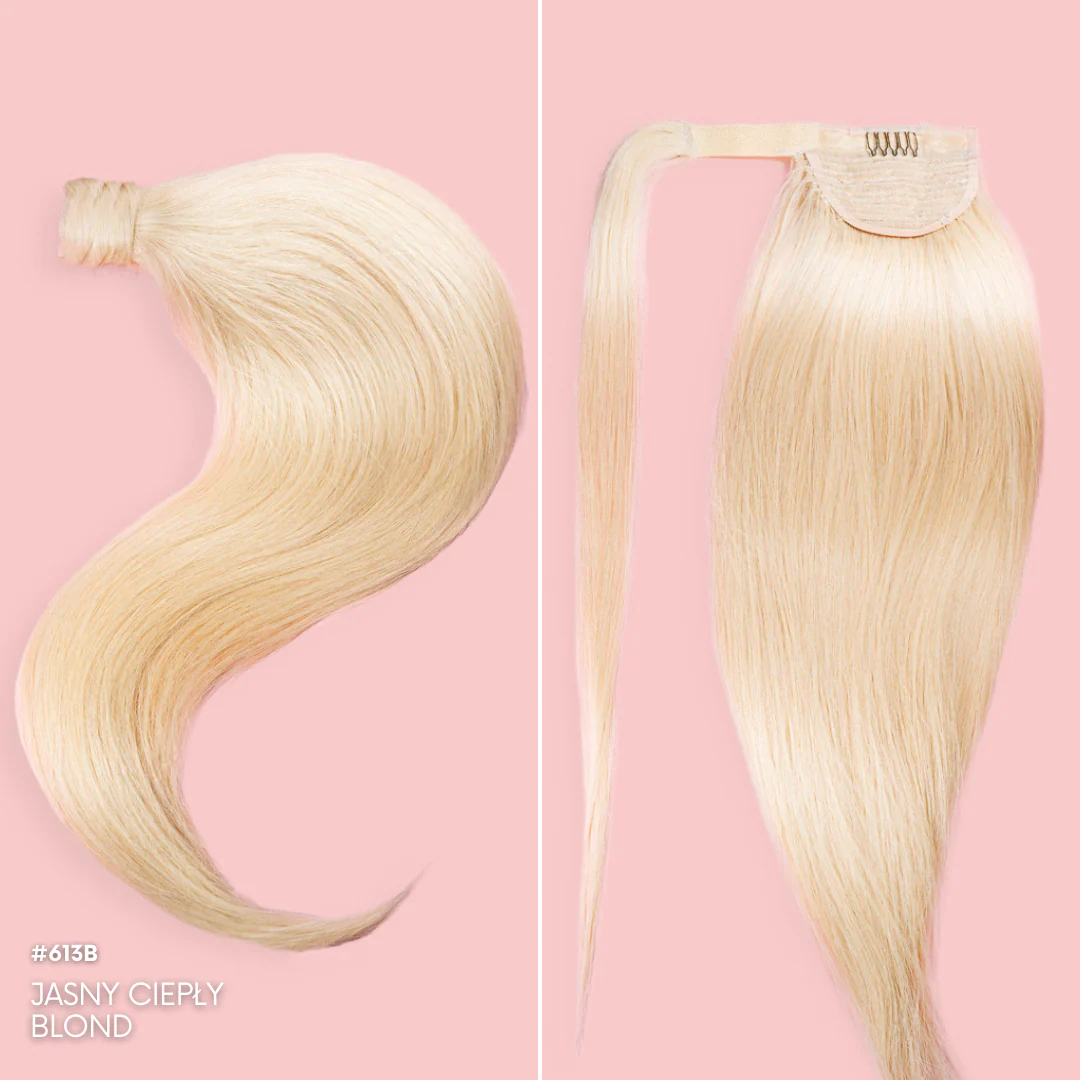 KUCYK NATURALNY 50-70 CM #613B JASNY CIEPŁY BLOND - Image 5