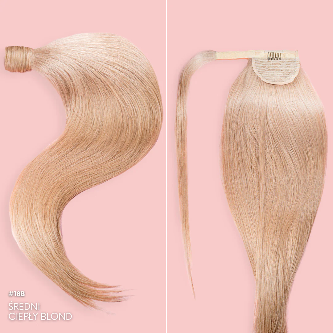 KUCYK NATURALNY 50-70 CM #18 ŚREDNI CIEPŁY BLOND - Image 5